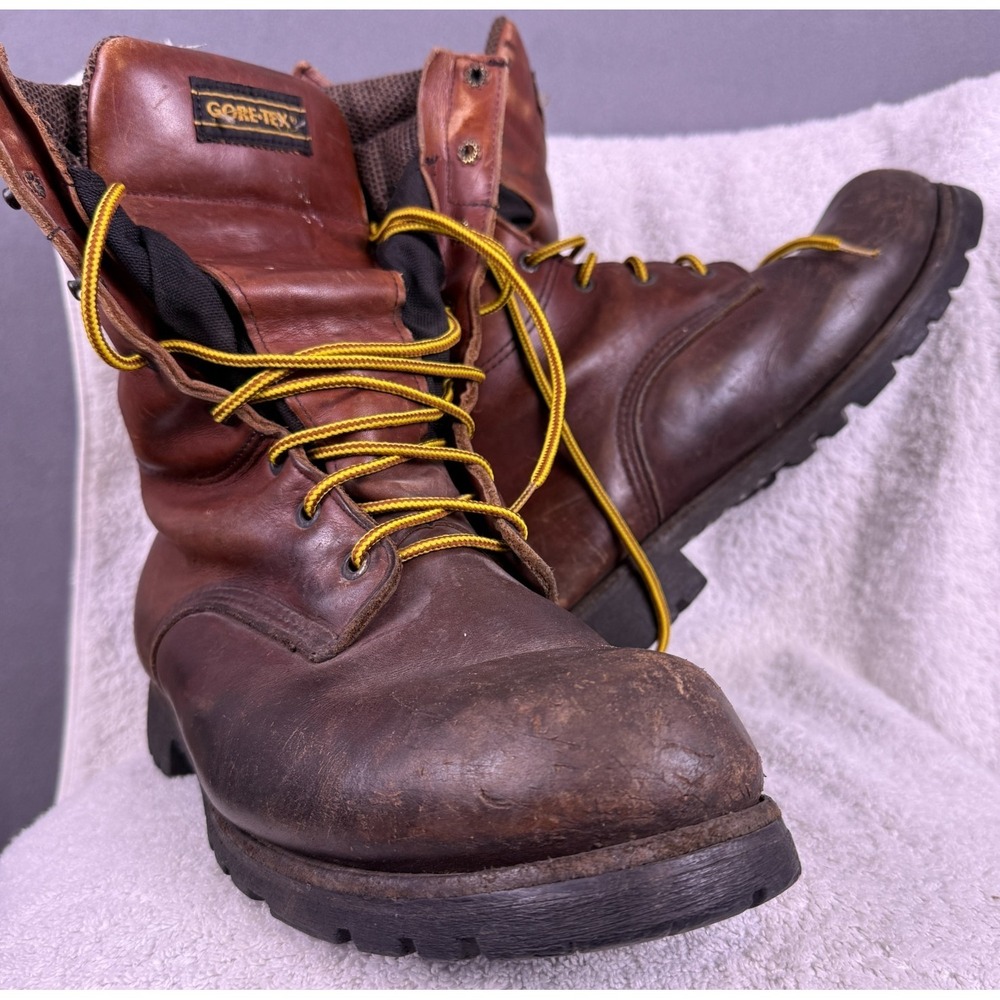 Red Wing Mens Boots Size 11 E2‎ Brown Leather Work Gore-Tex Vibram EE 1229 EUC